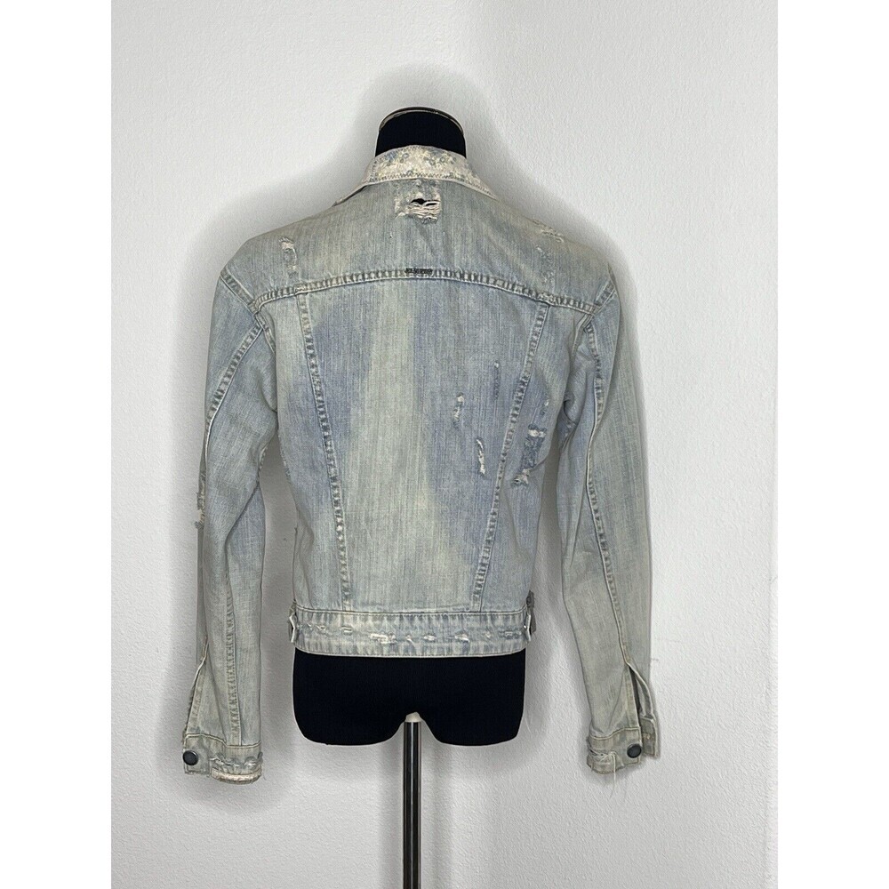 John John Denim Jacket‎ Light Wash Small Distressed Made In Heaven - Picture 4 of 11